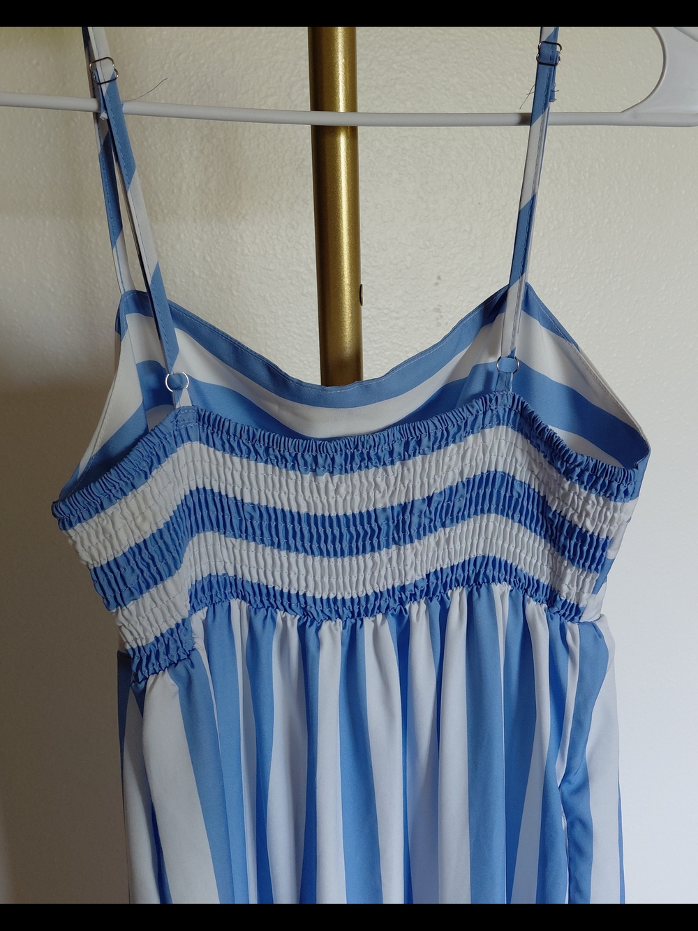 Blue Stripe Maxi Sundress with Spaghetti Straps - Picture 4 of 4
